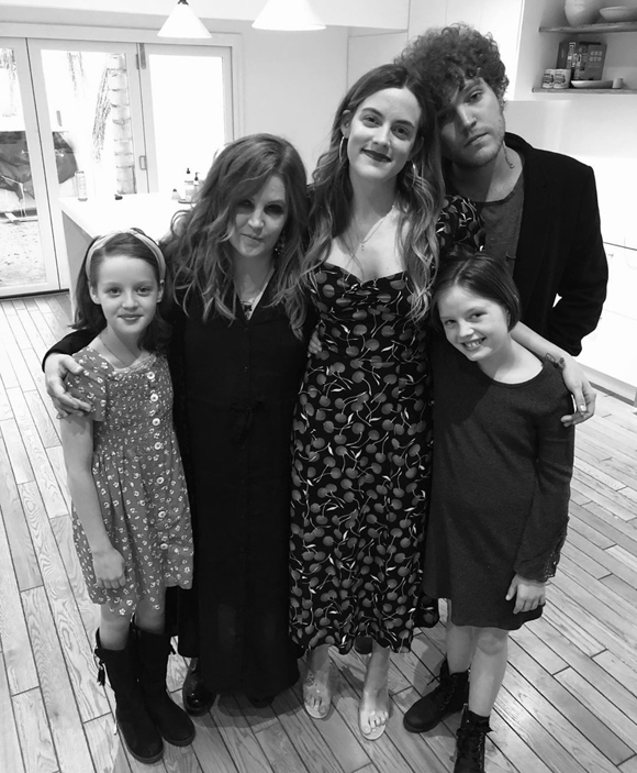 Lisa Marie Presley posing with her kids including late son Benjamin Keough.
