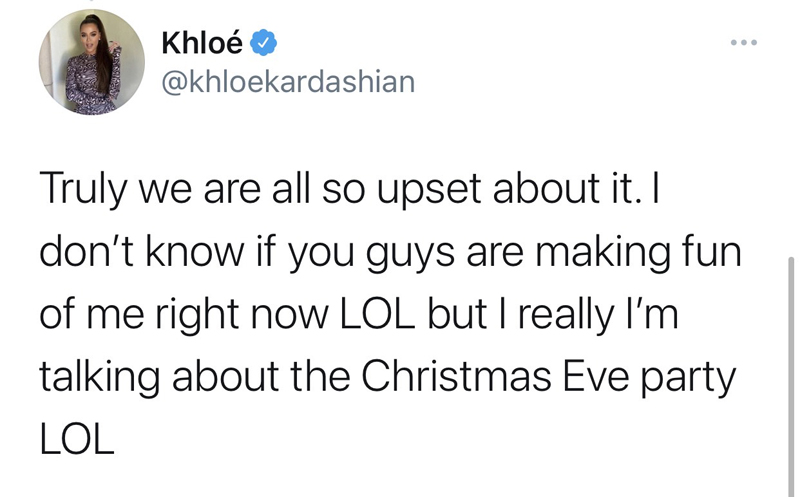 Khloe kardashian holiday tweet explained