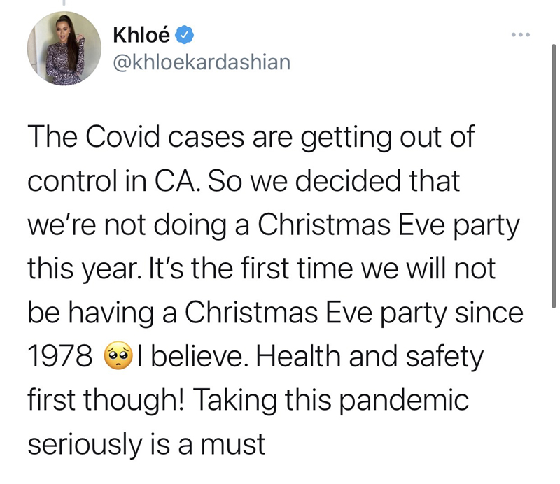 Khloe Kardashian holiday tweets