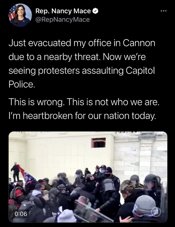 Nancy Mace tweet capitol riots
