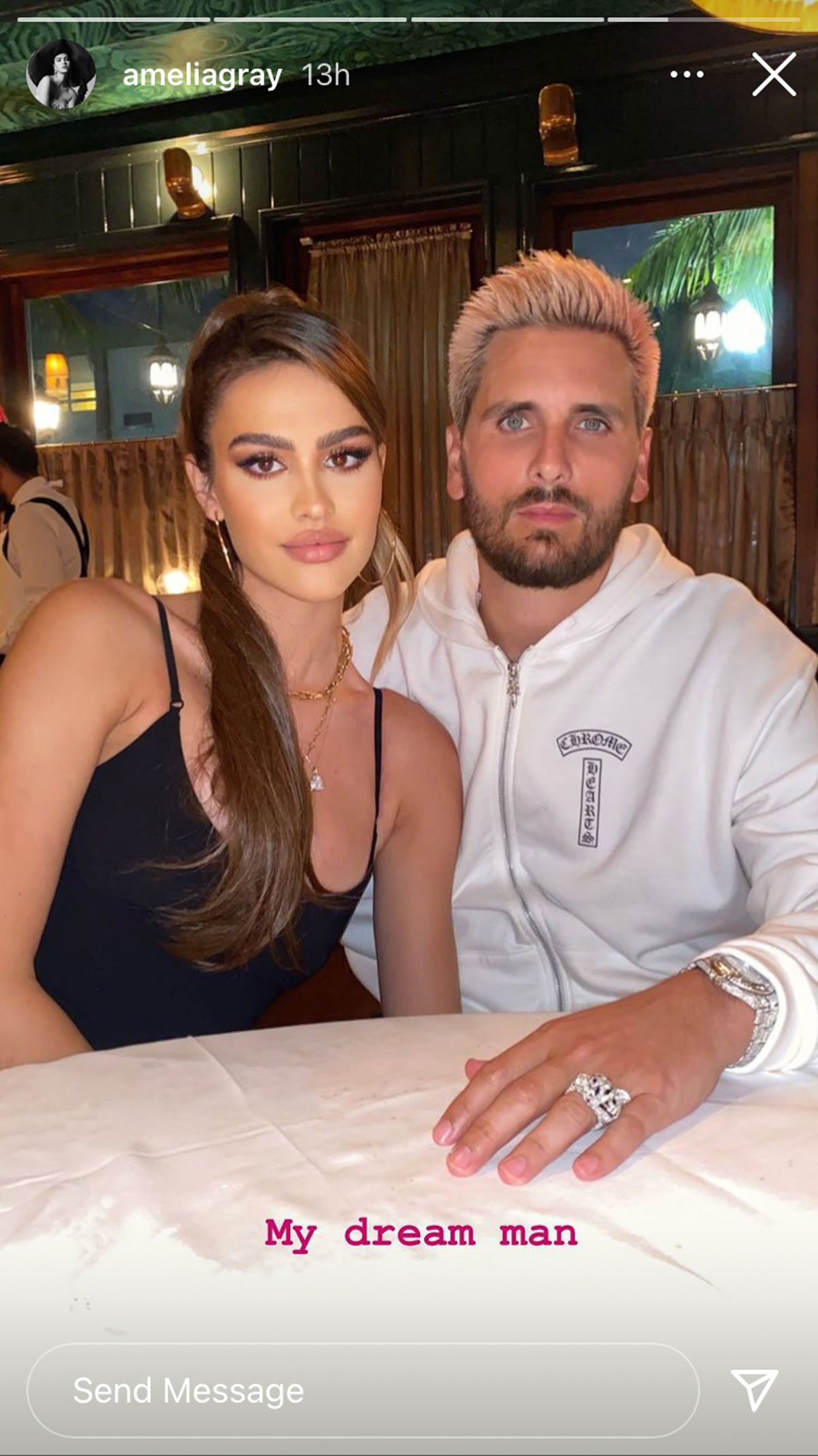 Amelia Hamlin shows off her 'dream man,' Scott Disick, during a dinner date!