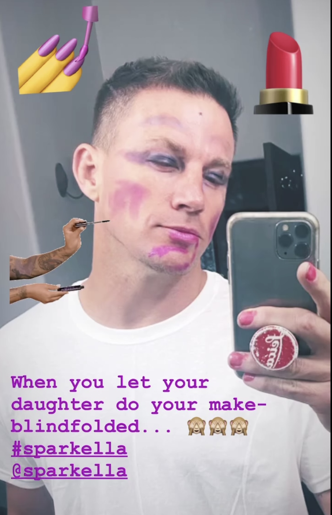 Channing Tatum’s Daughter Does His Makeup Blindfolded — See The HILARIOUS Result!