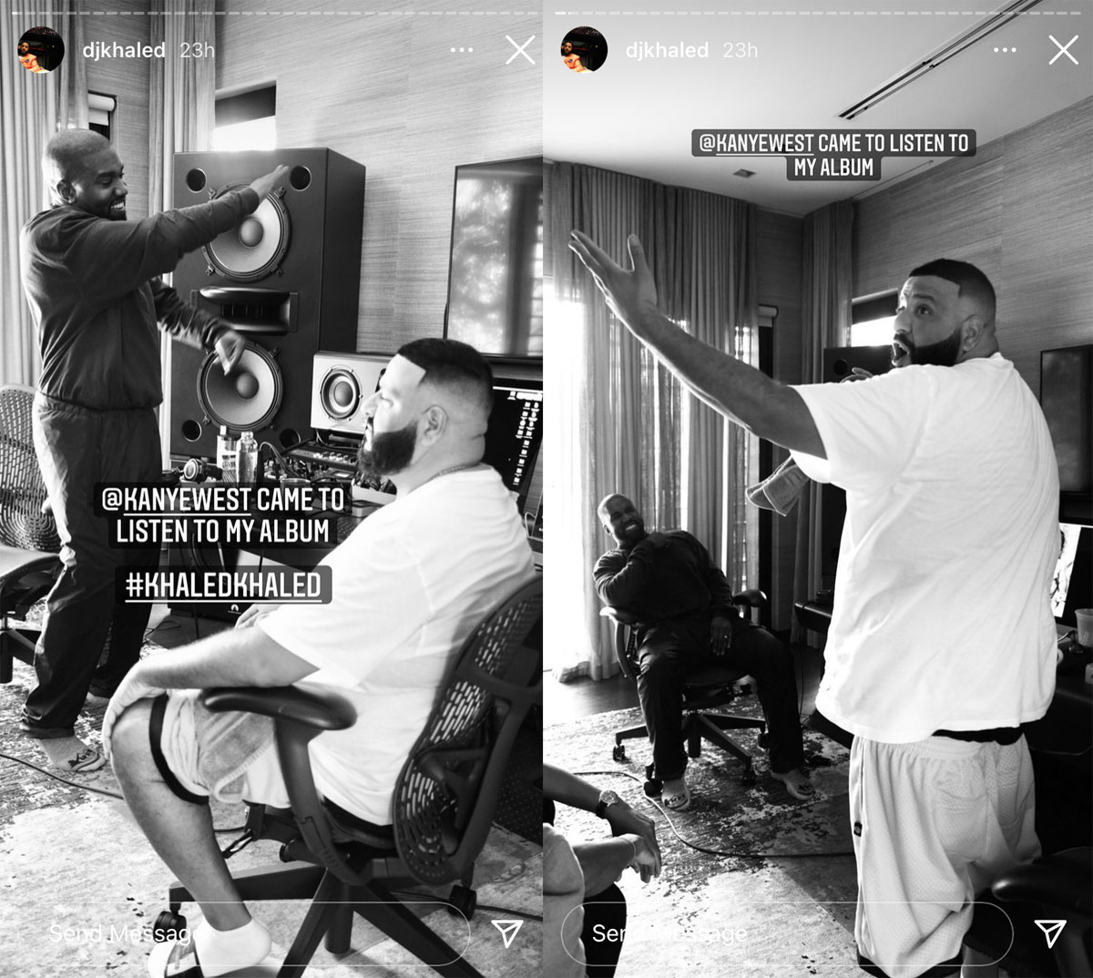 DJ Khaled and Kanye West enjoyed new music together this week!