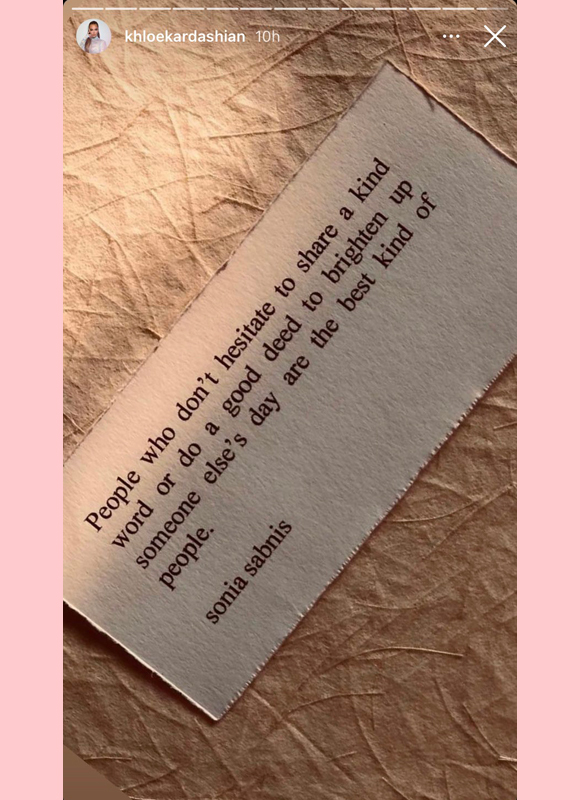 khloe kardashian : good deeds ig story quote