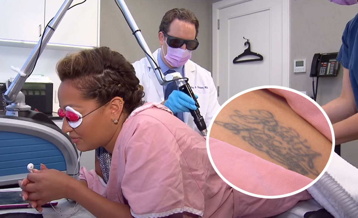 Adrienne Bailon removes her tattoo