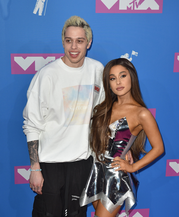 Pete Davidson with then fiancee Ariana Grande in 2018