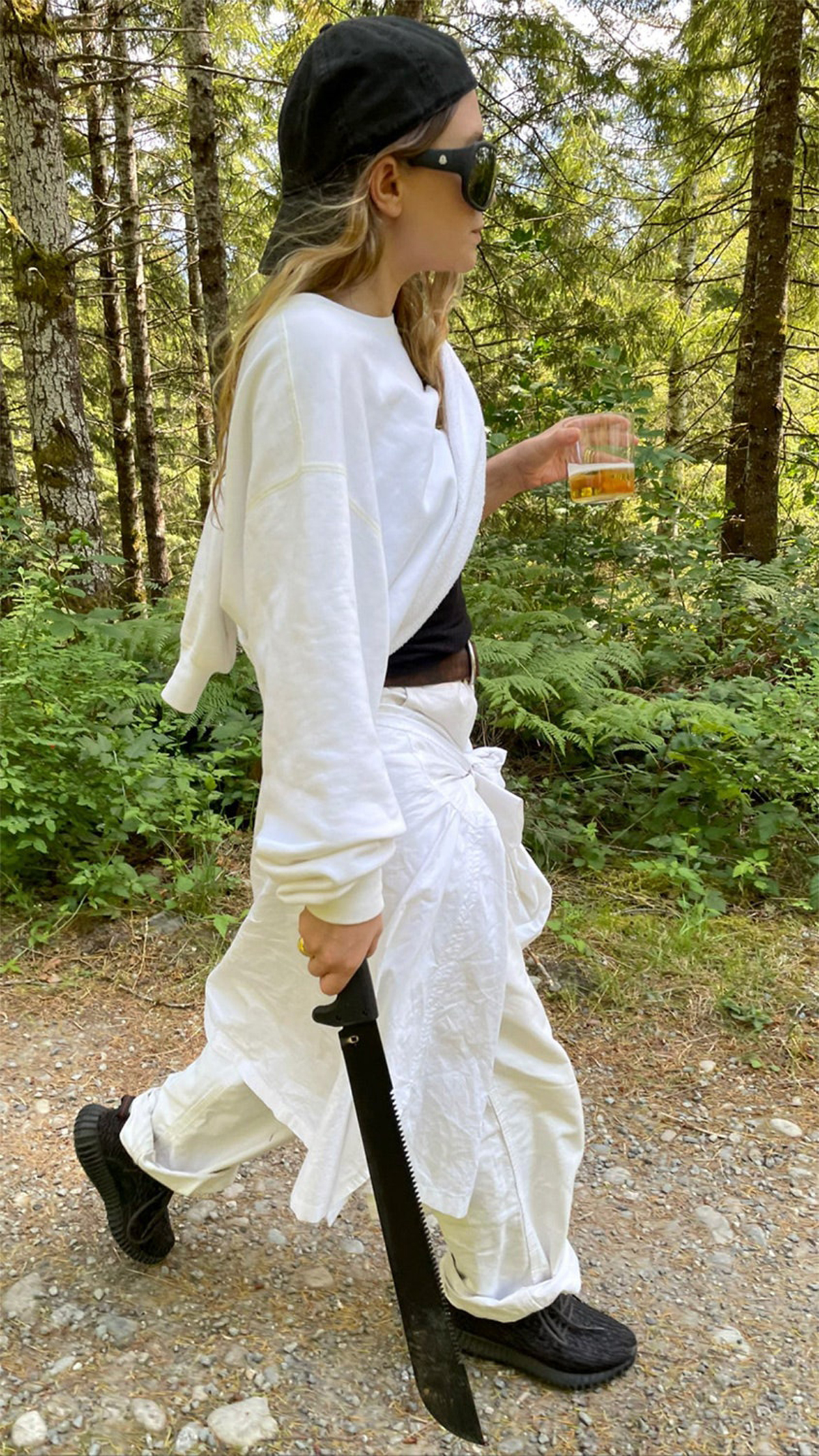 Ashley Olsen Carries Giant Machete On A Hike In Rare Picture From Her Boyfriend Louis Eisner