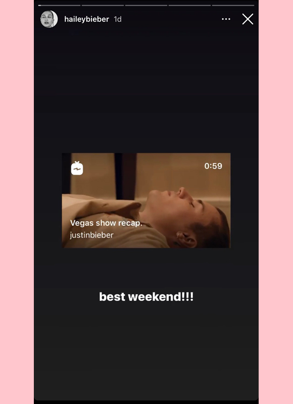 hailey bieber : best weekend vegas instagram story