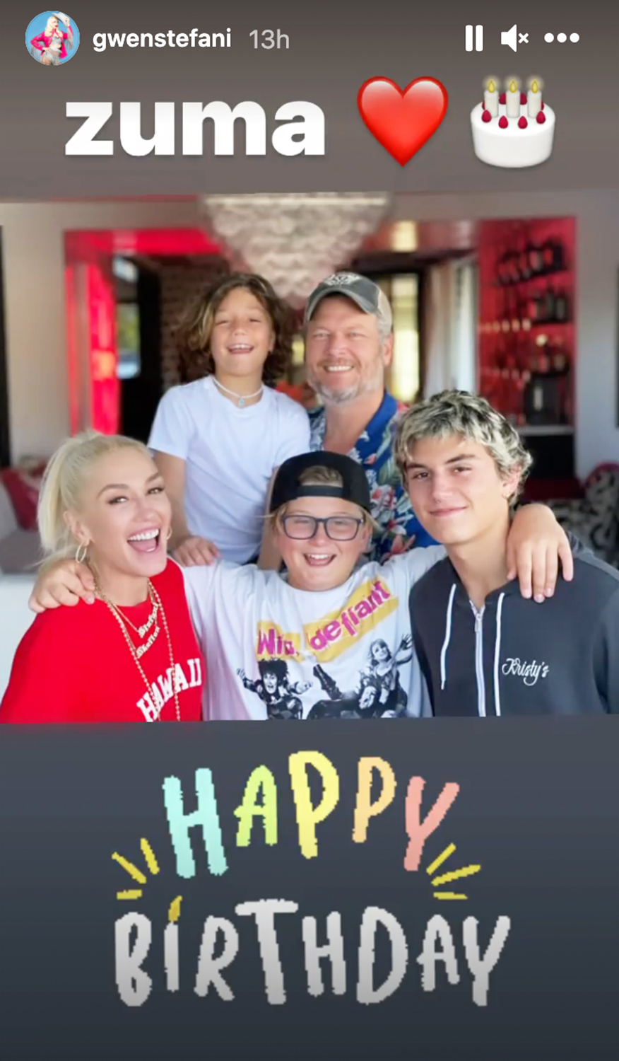 Gwen Stefani Celebrates Son’s 13th Birthday With Adorable Family Photo Featuring Blake Shelton!