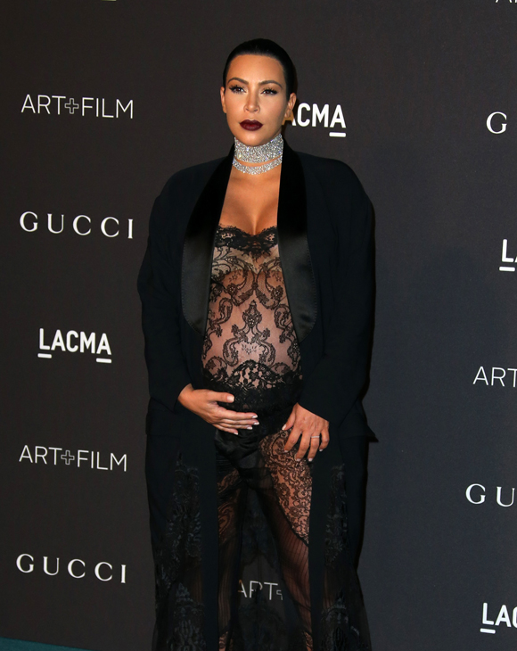 Kim Kardashian pregnant red carpet