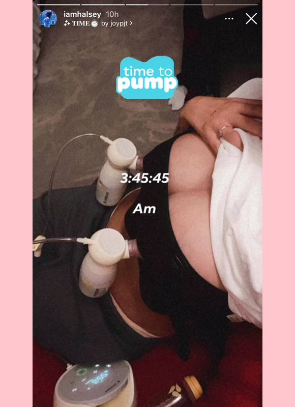 halsey : shares photo of breast pumping on instagram story