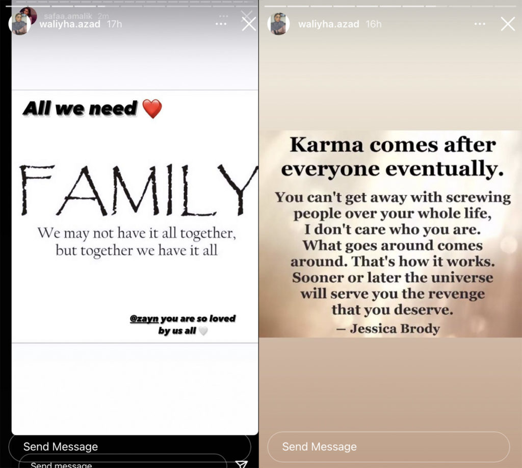 Zayn Malik's family that has unfollowed Gigi Hadid on Instagram following their breakup and one particular Yolanda Hadid allegations! 