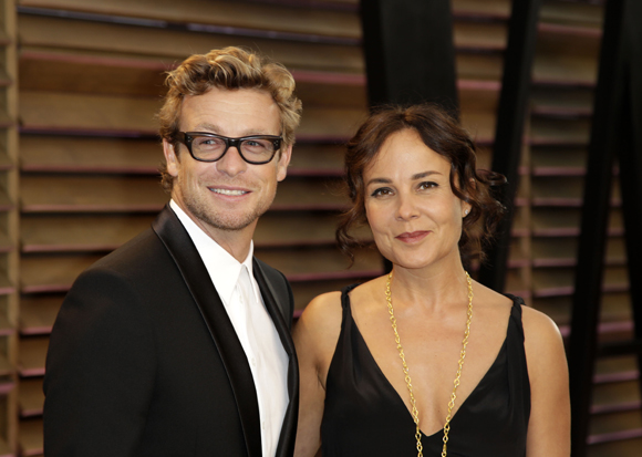 Simon Baker and ex Rebecca Rigg not an anti-vaxxer in better times