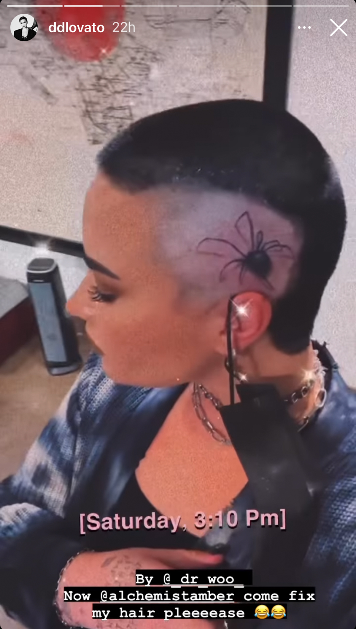 Demi Lovato Gets A large Spider Tattoo On The Wall Of Their Head Following Rehabilitate Stint