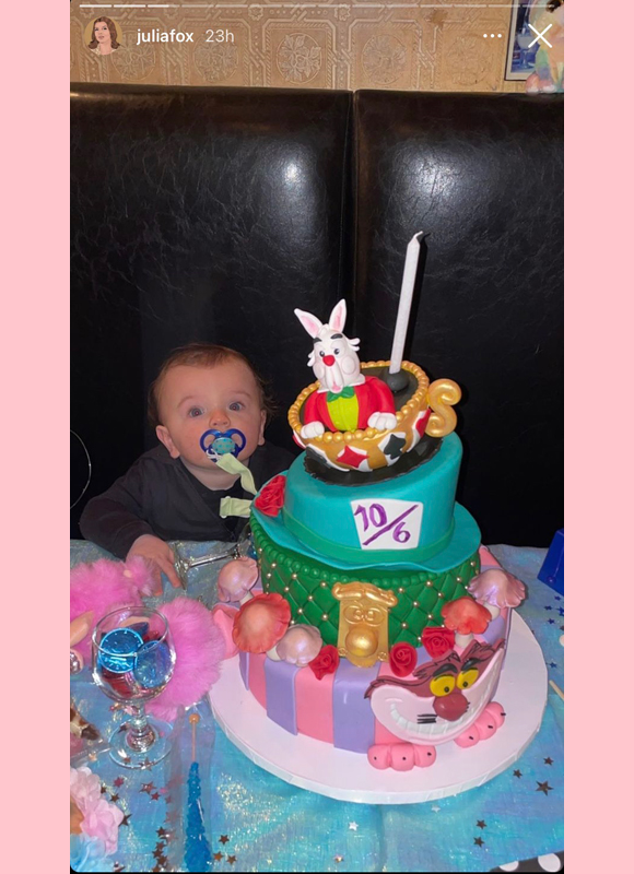 julia fox : shares picture of son valentino at first birthday party