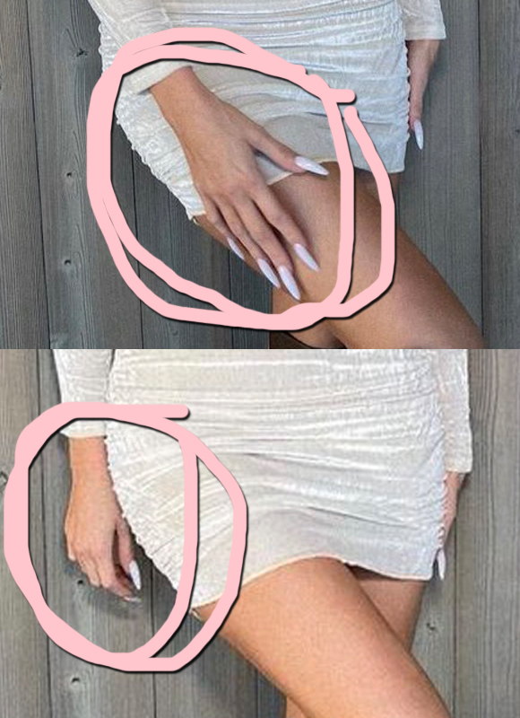 khloe kardashian : close up of photoshop fail long hand