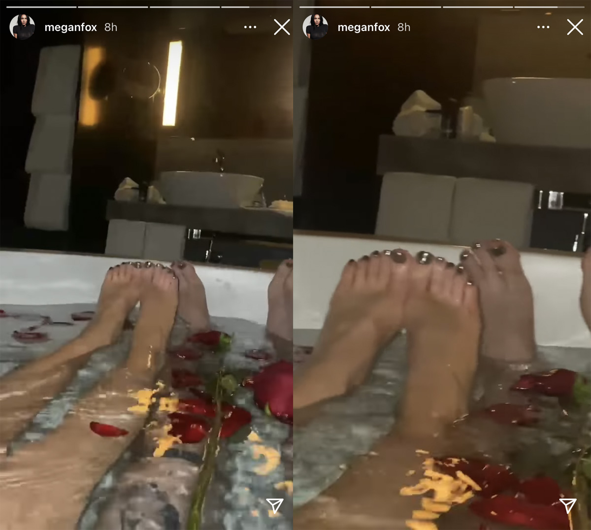 Megan Fox Shares Video Of Romantic Bath With Fiancé Machine Gun Kelly -- Awww! 