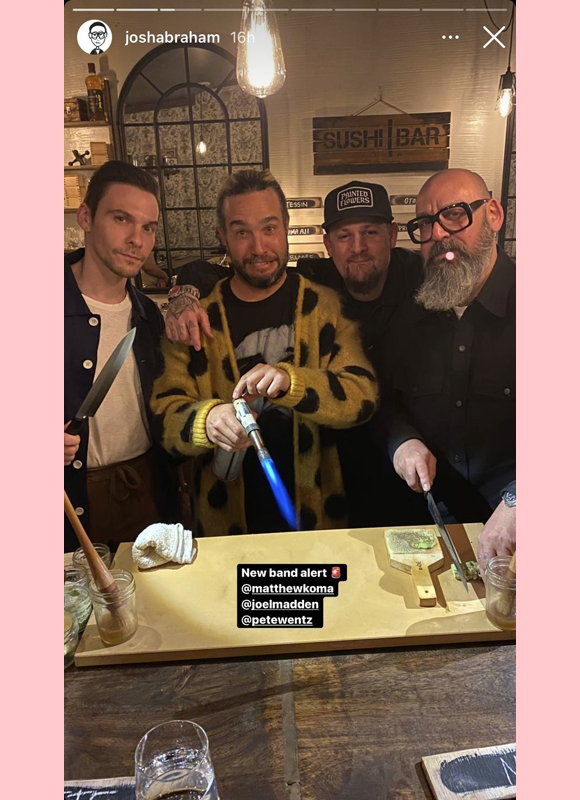 joel madden, matthew koma, pete wentz : hilary's ex and current husband hang out instagram story