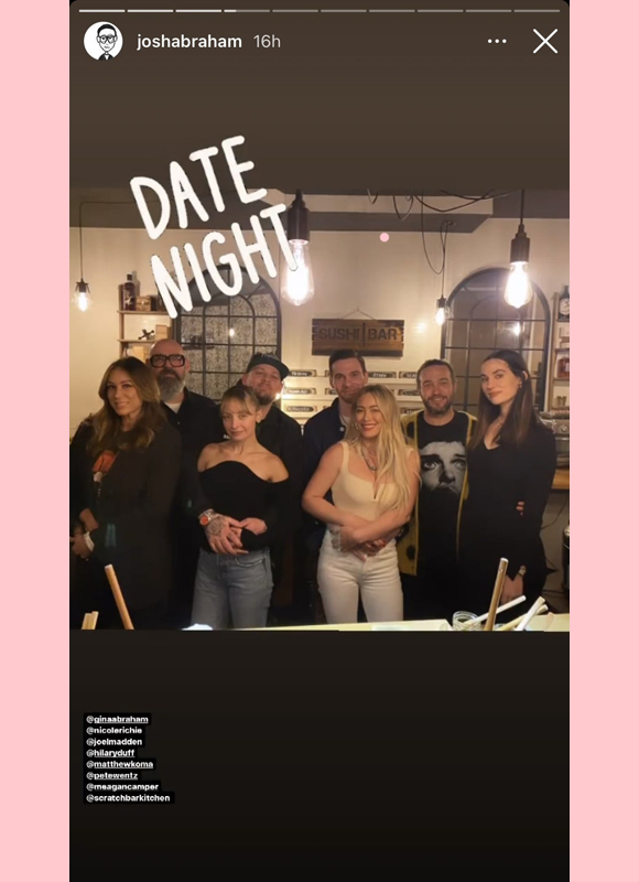 hilary duff, joel madden, nicole richie, matthew koma, pete wentz : hilary hangs out with ex and her spouses instagram story