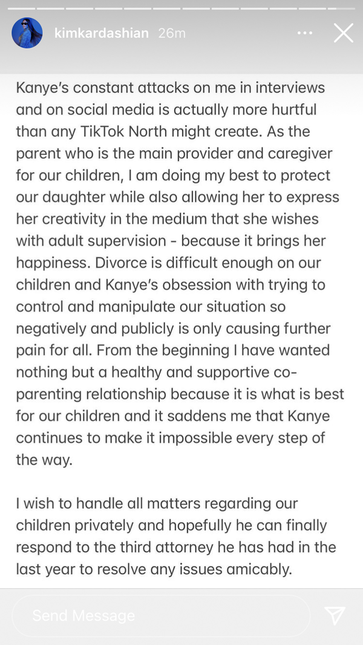 Kim Kardashian SLAMS Kanye West After He Says North West Is 'Being Put On TikTok Against My Will'