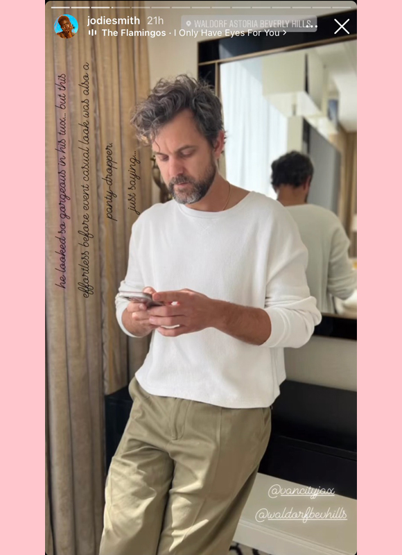 joshua jackson, jodie turner-smith : posts "panty dropping" pre-event casual look